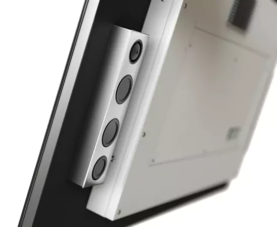 High-quality audio internal speakers on the back of a kitchen TV.