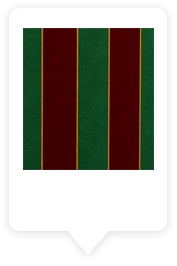 Compact of a green and maroon stripes fabric sunbrella cover.