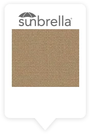 Compact of a sunbrella sandy beige fabric cover.