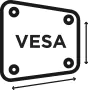 Icon of a VESA bracket compatible with any type of TV.