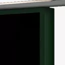 Preview of a matte moss green stainless steel framed outdoor TV.