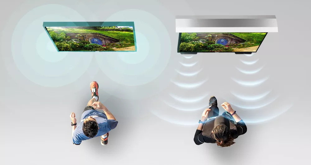 Outdoor TV features audio streamers that deliver clear and powerful sound.