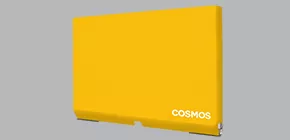 Yellow fabric Neoprene covers for an Outdoor TV.