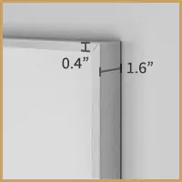 Brushed stainless steel frame with 0.4 inches of width and 1.6 inches depth.