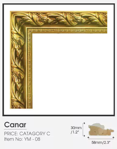 Canar golden frame Category C on a plain surface.