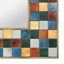 Chilean sunset mosaic frame design on a clean background.