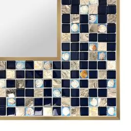 Beach life mosaic frame design on a clean background.