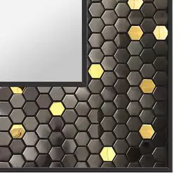 Dark night mosaic frame design on a clean background.