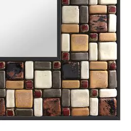 Egyptian puzzle mosaic frame design on a clean background.