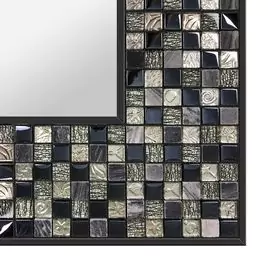 Winter frost mosaic frame design on a clean background.