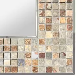 Indian slate mosaic frame design on a clean background.