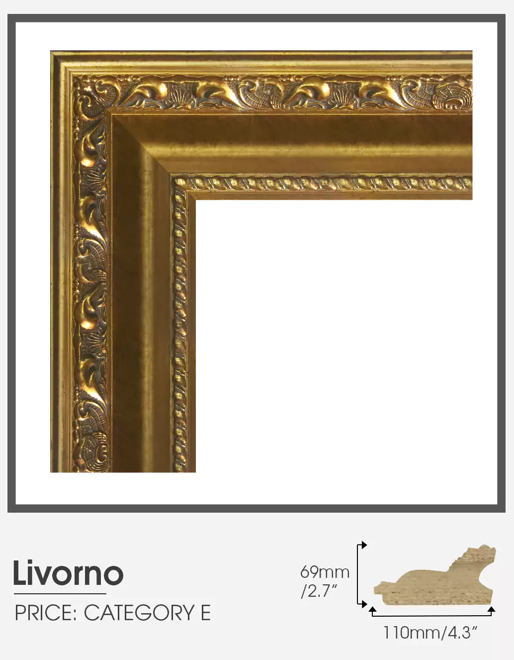 Livorno golden frame Category C on a plain surface.
