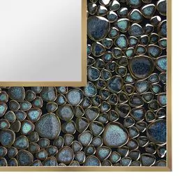 Black sea mosaic frame design on a clean background.