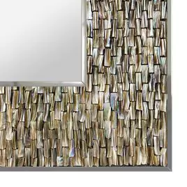 Coral reef mosaic frame design on a clean background.