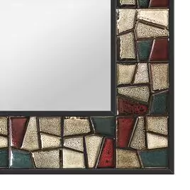 Desert mosaic frame design on a clean background.