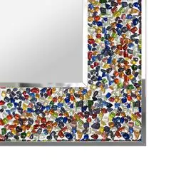 Siesta mosaic frame design on a clean background.