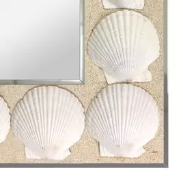 Ocean's please mosaic frame design on a clean background.