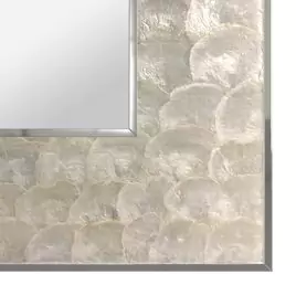 Shells island mosaic frame design on a clean background.