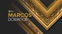 Miniatura de tres estilos diferentes de marcos dorados con un fondo negro.