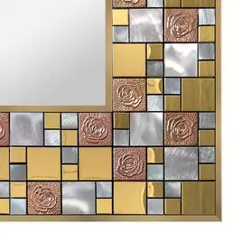 Venetian mosaic frame design on a clean background.