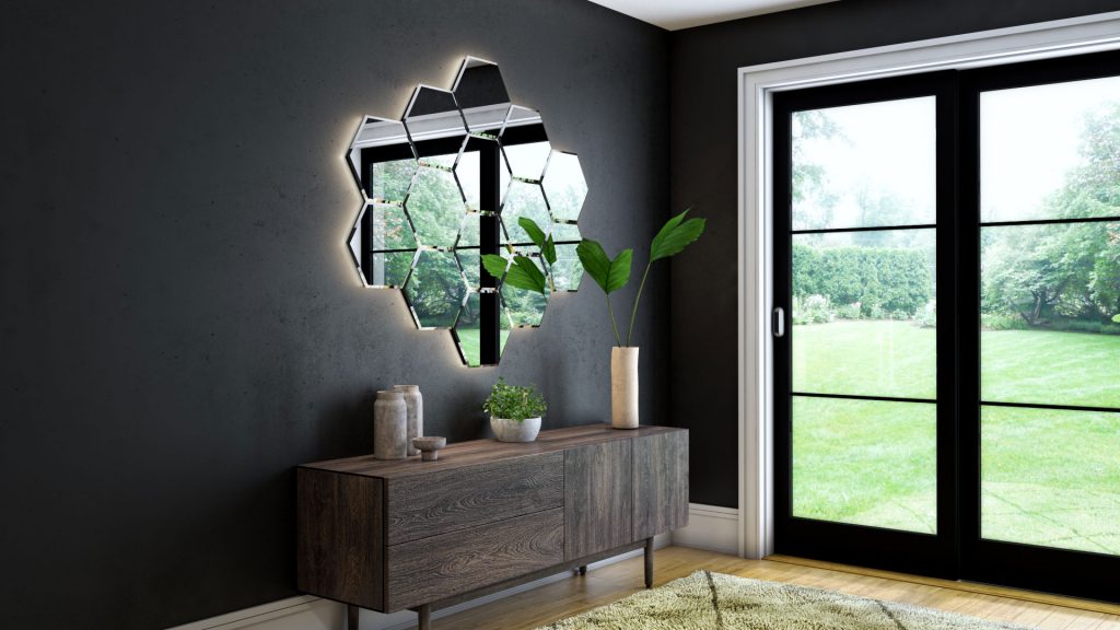 Deco Lighted Mirror Installed in a luxurious home