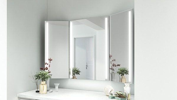 Fitting rooms with LED mirrors