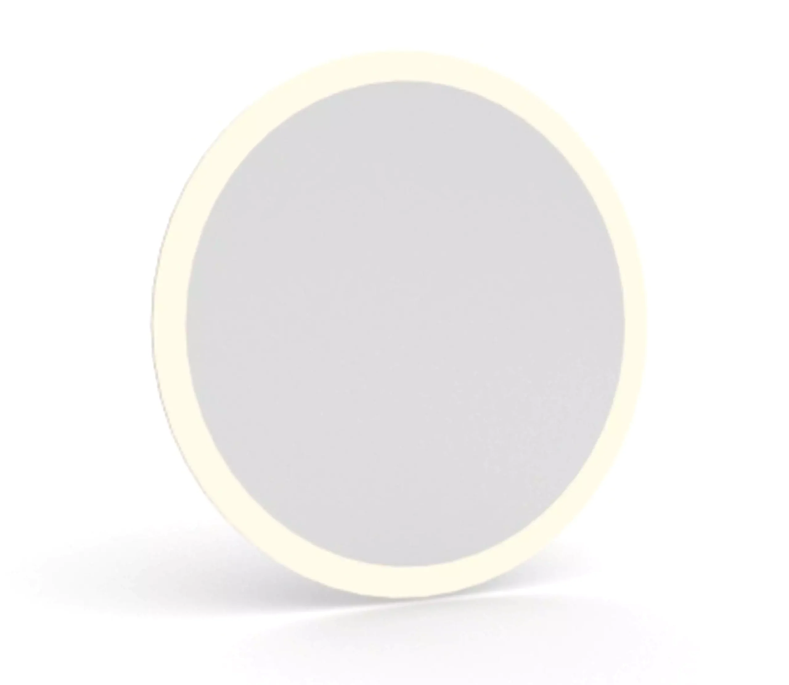 Circular extra thin lighted mirror showcased on a plain white backdrop in the Abu Dhabi.