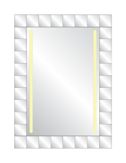 Preview of a unique rectangular lighted mirror frame from Ajman.