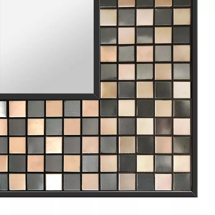 Anti fog mirror frame design in copper with chess pieces from Bahrain.