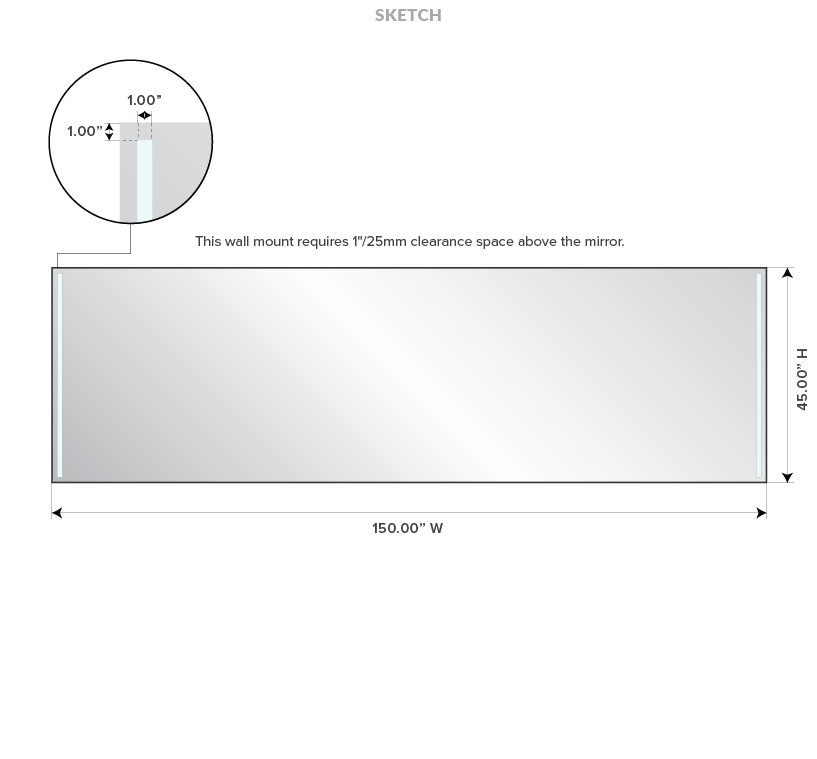 Trifold extra thin lighted mirror with mirror sizing and grand mirror allure black frame in Dubai.