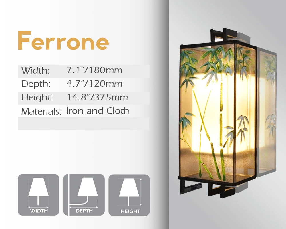 Fabric and iron make up the width, depth, and height of the Ferrone mirror light in Sharjah.
