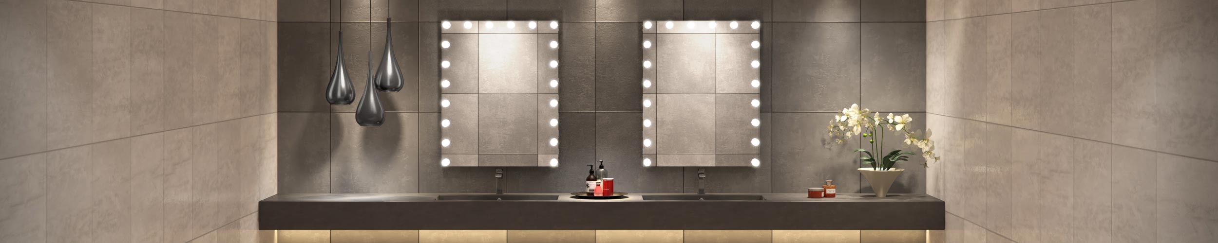 Double Sink Hollywood Vanity Mirror by Grand Mirrors