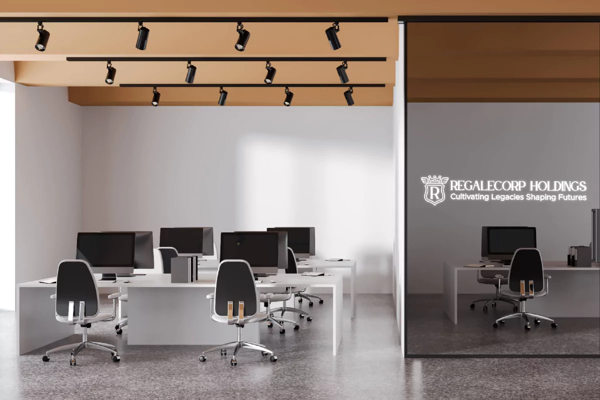 A workstation with a spotlight and a bright logo on the side with a led for mirror in Kuwait.