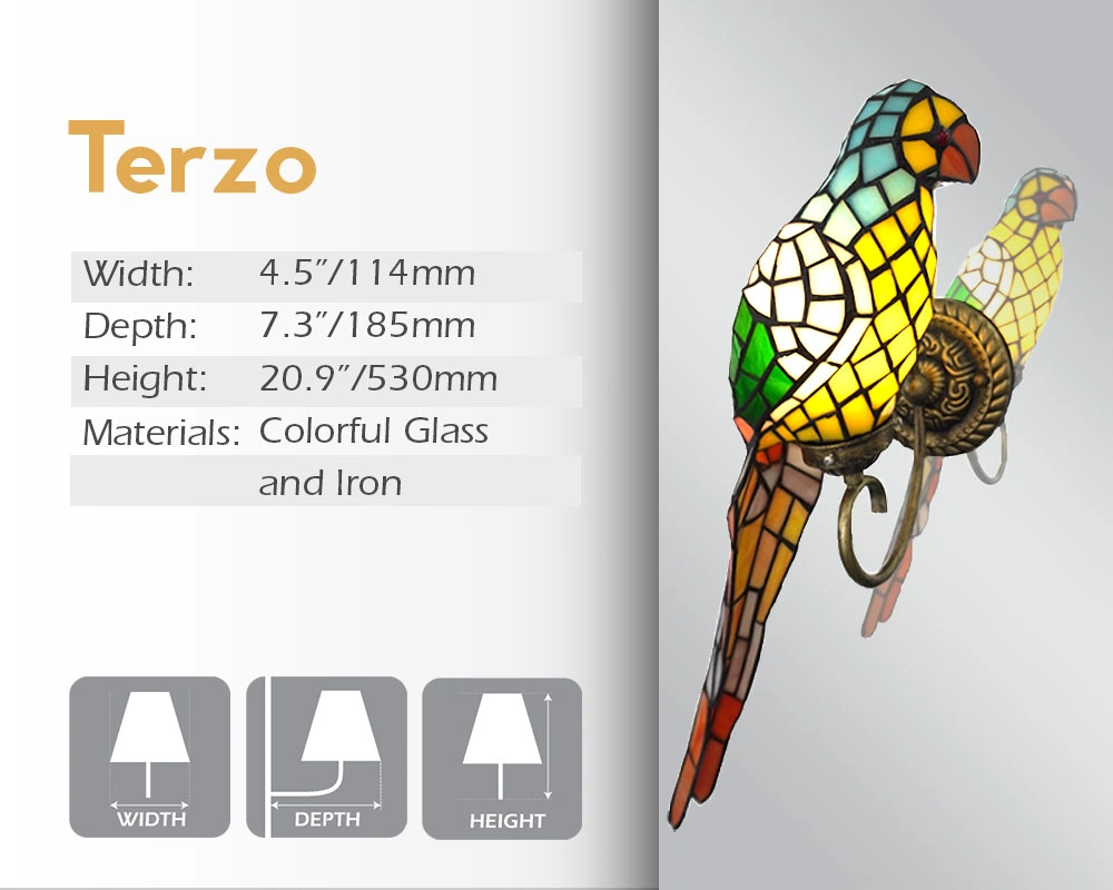 Colorful glass and iron make up the width, depth, and height of the Terzo mirror light in Dubai.