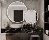 Oval LED mirrors for restroom in public areas