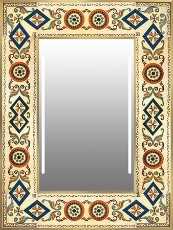 Lighted mirror and a Mediterranean style frame from Sorento that is from Saudi Arabia.