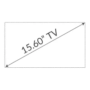 Drawing of 15.60-inches TV screen.