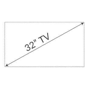 Drawing of 32-inches TV screen.