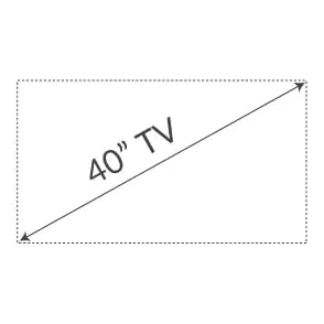 Drawing of 40-inches TV screen.
