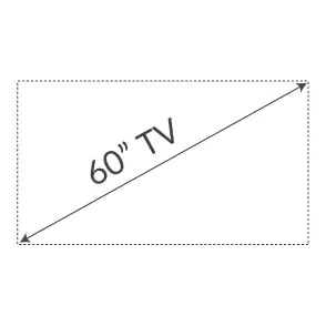 Drawing of 60-inches TV screen.