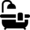Black bathtub icon.