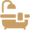 Gold bathtub icon.