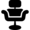 Black salon seat icon.