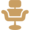 Gold salon seat icon.