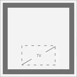 Model of a square-outlined integrated lighted mirror.