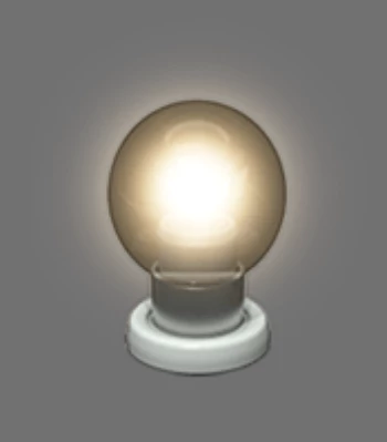 Transparent warm light bulb.