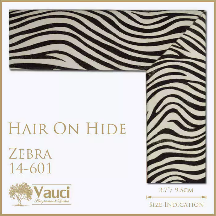 Hair on hide Zebra vauci frame.