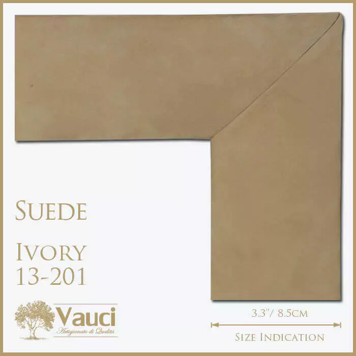Suede ivory vauci mirror frame.