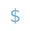 Subscription icon with blue dollar sign in the middle of two arrows forming a circle.