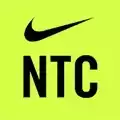 Nike Training Club application logo with black caption and yellow-green background.
